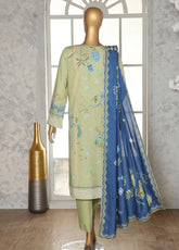 HZ Textiles Printed Linen Slub 3 Piece Unstitched Suit HZ25LSS LSD-306